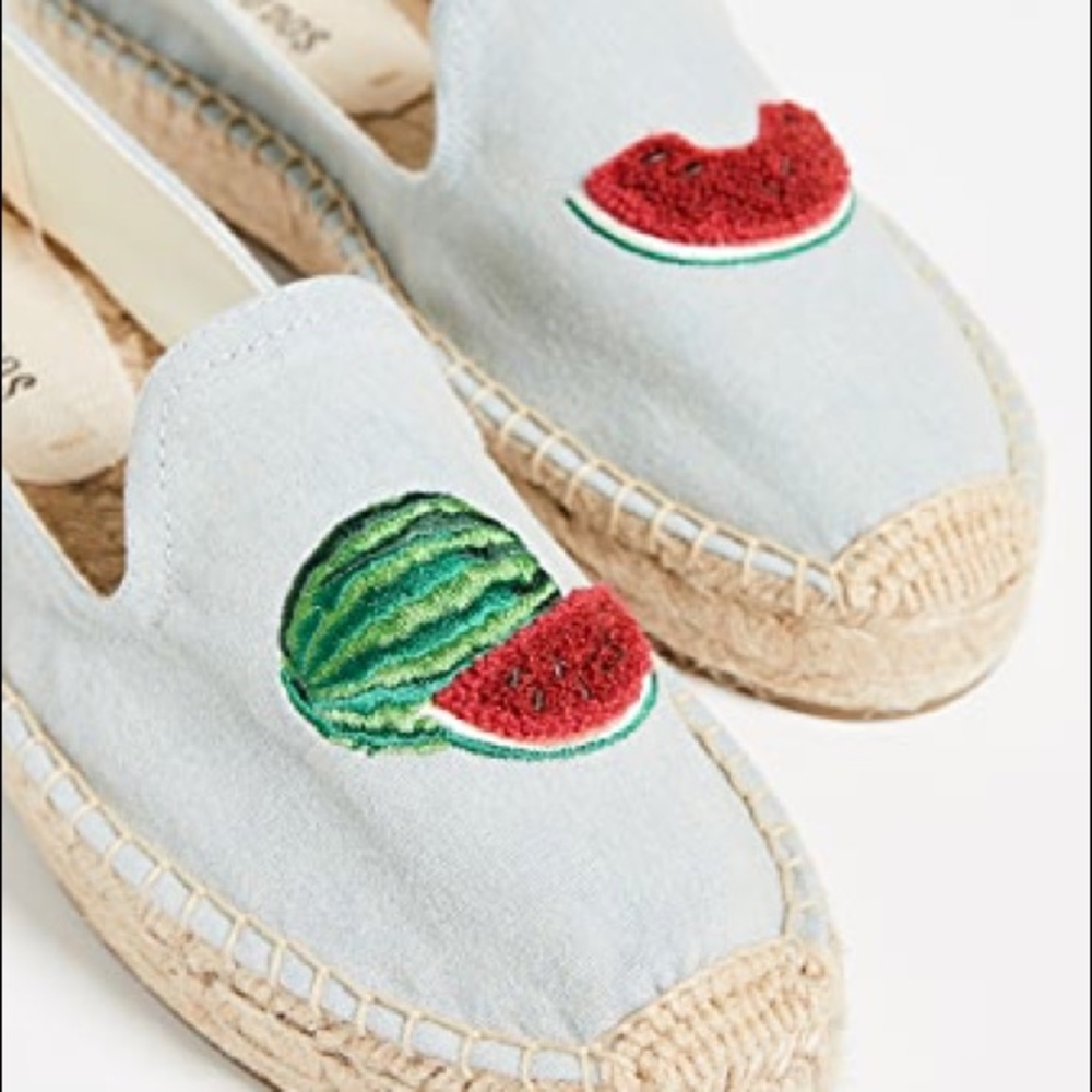 SOLUDOS WATERMELON SHOES 🍉 BLUE ESPADRILLES 9.5 NEW - Picture 2 of 7